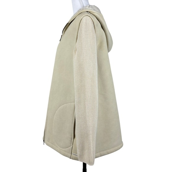 Blue Willis Denmark Hooded Knit Jacket Womens L Cream Full Zip Minimalist - Picture 4 of 16